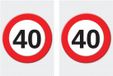 Bellatio Decorations Verjaardag deurposter - 2x - 40 jaar - stopbord - 59 x 84 cm - Papier - Multi