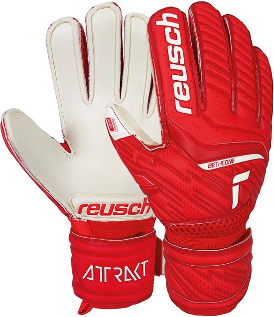 Reusch Attrakt Silver Junior Keepershandschoenen Rood-Wit