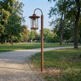Lindby Tuinpad verlichting - 1 licht - Aluminium, glas - H: 109 cm - E27 - Roest, transparant