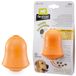 Ferplast Crazy Bell Hondenspeelgoed van natuurlijk rubber, duurzaam gearomatiseerd met kip, springend, kauwspeelgoed, oranje