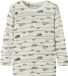 NAME IT Jongens Lange Mouwen Shirt NMMWANG WOOL RIB LS TOP AOP Wolwit Gestreept Maat 98