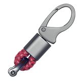 ACPURI Gevlochten touw zinklegering sleutelhanger auto sleutel ophanging versiering sieraden business geschenk voor mannen vrouwen, wijnrood, regulär