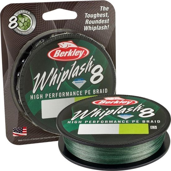 Berkley Whiplash 8 - Green - Dyneema - 0.25mm - 300m - Groen