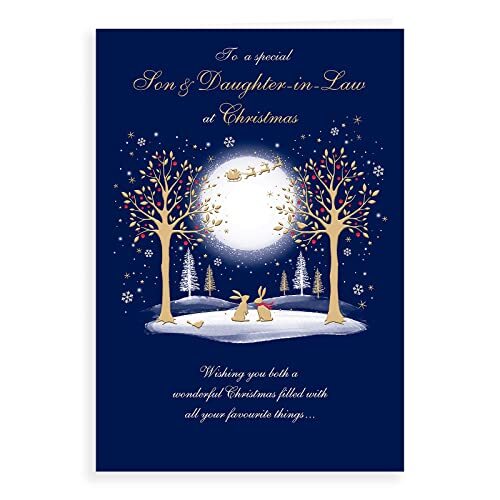 Piccadilly Greetings Klassieke kerstkaart zoon en schoondochter - 9 x 6 inch - Regal Publishing