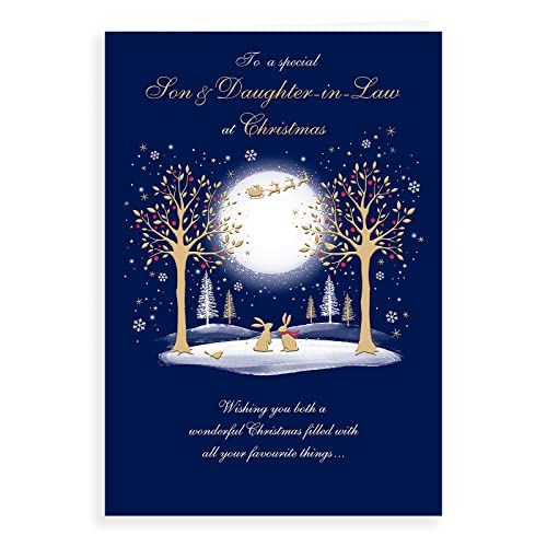 Klassieke kerstkaart zoon en schoondochter - 9 x 6 inch - Regal Publishing