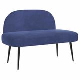 vidaXL - Gevuld - bankje - met - rugleuning - Politie - blauw - 110 - x - 60 - x - 76 - cm
