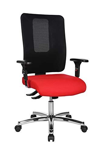 Topstar Open X (N) Chroom Bureaudraaistoel - Rood Zwart - 58 x 60 x 128 cm