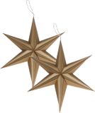 Gerimport étoile de Noël - 2x - marron - 40 cm - papier