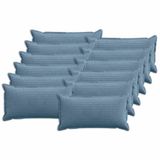 vidaXL Kussensloop 12 stuks Houten Blauw Corduroy 40 x 80 cm