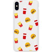 Apple Bedrukt siliconen hoesje compatibel met iPhone X, Apple iPhone XS Fast food