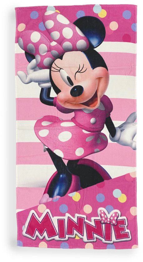 4KidsOnly Mister License Minnie Mouse strandlaken Roze Katoen