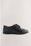 Next - Meisjes - Leren brogues met veters voor school - Zwart