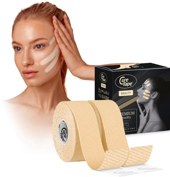 CureTape® Beauty - Face Taping - Beauty Tape - Face Tape - Gezichtsverzorging - Anti Aging - Collageen - Gezicht Tape - 2,5cm x 5m - 2 rollen
