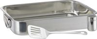 Relaxdays ovenschaal set roestvrij staal - lasagneschaal - strooier - spatel - zilver