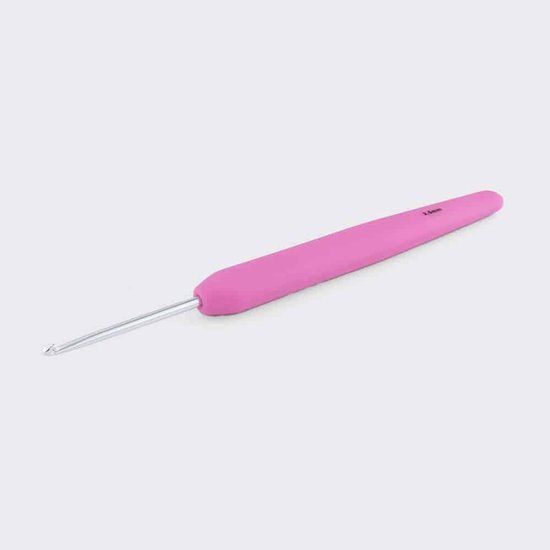 KnitPro Waves 2 haaknaalden softgrip 2.50 mm Fuchsia roze Aluminium