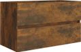 vidaXL Meuble sous lavabo - 80x38,5x45 cm - Bois traité - Couleur chêne fumé