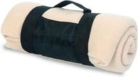 Merkloos / Sans marque Strand/picknick kleed beige met afneembaar handvat 160 x 130 cm