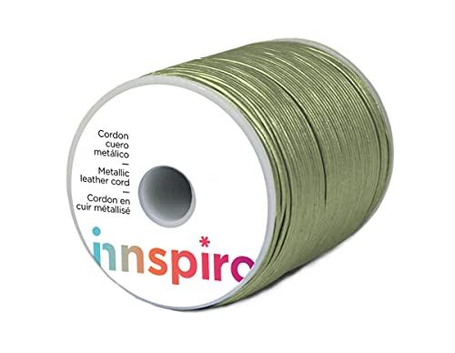 INNSPIRO Leren koord van metaal, pastelgroen, 3,0 mm, 50 m.