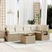 Maison Exclusive - Ensemble de meubles de jardin 6 pièces avec canapé et coussins, beige, en polyrotin