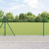 vidaXL Euro-hek met betonnen voetstuk 25 x 0,8 m pvc-coated staal mesh