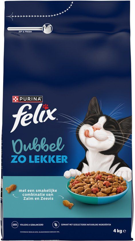 Felix Kattenvoer Droog Dubbel Zo Lekker Adult Zalm & Zeevis - 4 kg