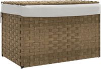 vidaXL Wasmand met deksel 55,5x35x34 cm poly rattan