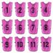 12 gilets d'entraînement pour le football, réversibles, numérotés, rose, 56 cm
