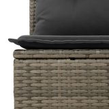 vidaXL 9-delige Loungeset met kussens, polyrattan, grijs