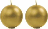 Bougies rond - Lot de 6x pièces - doré - bougies - D8 cm - 20 heures de combustion - bougies d'ambiance