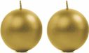 Bougies rond - Lot de 6x pièces - doré - bougies - D8 cm - 20 heures de combustion - bougies d'ambiance