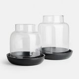 LOBERON Windlicht set van 2 Venturio zwart/helder
