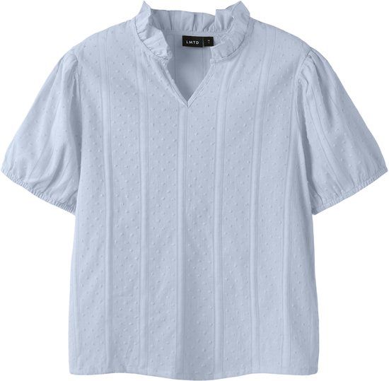 LMTD NAME IT - NLFBIBBY SS SHORT SHIRT - Meisjes - Overhemden - Maat 134/140 - Katoen - Kentucky Blue