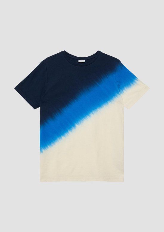 s.Oliver T-shirt marineblauw Jongens Katoen Ronde hals Gestreept - maat 158/164