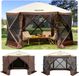 VEVOR Opvouwbaar Tuinpaviljoen, 3,05 M X 3,05 M 6-Zijdige Pop-Up Campingluifeltent Met Gaasramen, Draagbare Draagtas, Grondpinnen, Groot Tuinpaviljoen voor Buitenkamperen, Gazon en Achtertuin