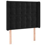 VidaXL Hoofdbord met randen 83x16x118/128 cm fluweel noir