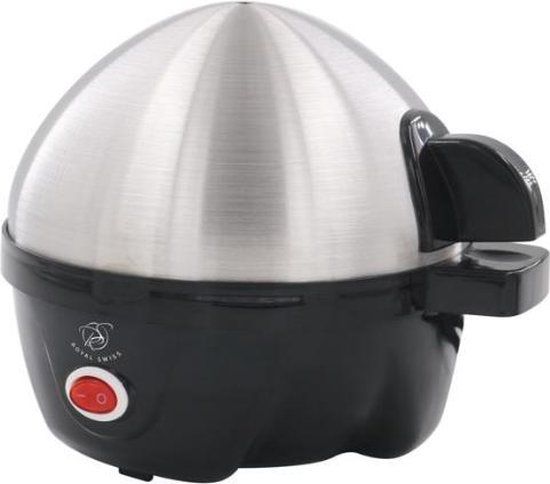 Royal Swiss Eierkoker - Zwart en RVS - 7 Eieren - 350W - Met Timer
