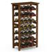 BAKAJI Wijnrek van bamboehout met 28 vakken voor champagne, flessenrek voor bar, woonkamer, keuken, bistro, restaurant, 47 x 29 x 93,5 cm (walnoot)