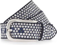 b.belt Leren riem Zoe Silver Stud Belt W85 Denim blauw