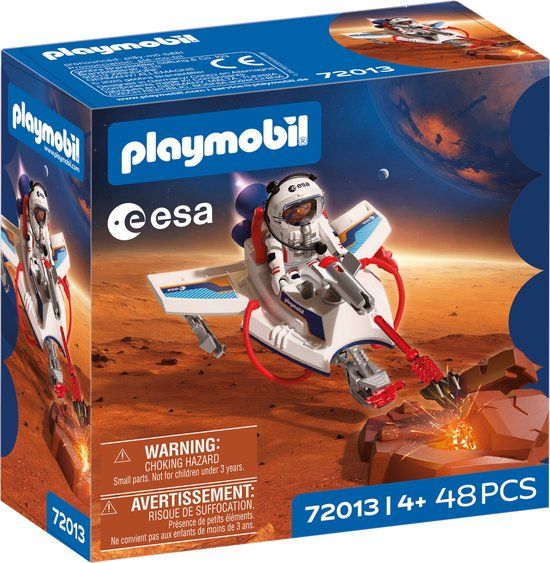 PLAYMOBIL ESA Space Glider | Astronaut - Vliegend voertuig met schietfunctie en grijparm | Ruimteverkenning in de kinderkamer | Hoogwaardige speelgoedset | Plezier voor kinderen vanaf 4 jaar | 72013