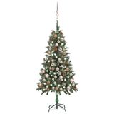 vidaXL Kunstkerstboom met verlichting, kerstballen en dennenappels, 180 cm
