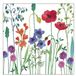 Ambiente Servetten bloemen thema - 20x - weidebloemen - wit - 33 x 33 cm - papieren diner / lunch servetten