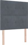 vidaXL Boxspring bed met hoofdeinde Donkergrijs 200 x 90 cm Fluweel
