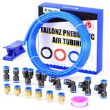 TAILONZ Blauw 6mm OD 4mm ID PU Pneumatische Slang Kit, 10M