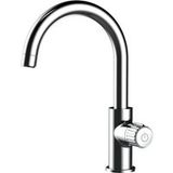 DUSCHWELL Badkamer Wastafelkraan Basic, met Neoperl perlator. (Gebogen)