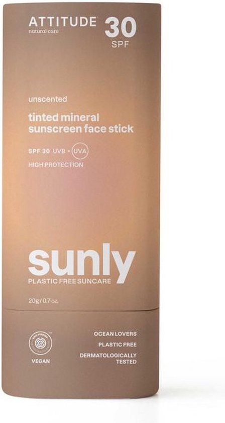 Attitude Sunly gezichtszonnebrandstick getint SPF30 20g