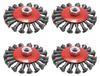 Jeu de 4 brosses de ponçage - Brosses métalliques pour meuleuse d'angle et brosse à pot Ø 75 mm