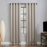 Sun Zero Nordic 2-pack Theater Grade Extreme 100% verduisterende doorvoertule gordijnpaneel paar, 52" x 84", steen