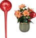 Merkloos Relaxdays Waterdruppelaar - set van 2 - glas - Ø 9 cm - kamerplanten - rood
