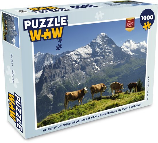 MuchoWow Puzzel Uitzicht op Eiger in de vallei van Grindelwald in Zwitserland - Legpuzzel - Puzzel 1000 stukjes volwassenen