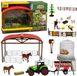 Lean toys Set de ferme avec tracteur, étable, silo, figurines, outils pour animaux 49 pièces.